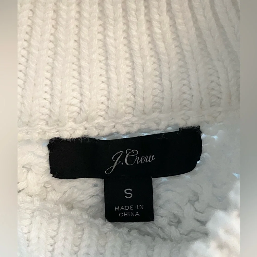J. Crew White Cowl Neck Cable Knit Sweater - Picture 3 of 4